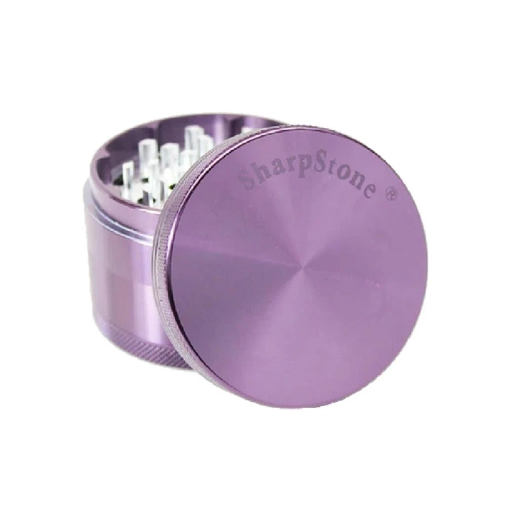 SharpStone Hard Top 4 Piece 2.5” Herb / Spice Grinder PURPLE AUTHENTIC