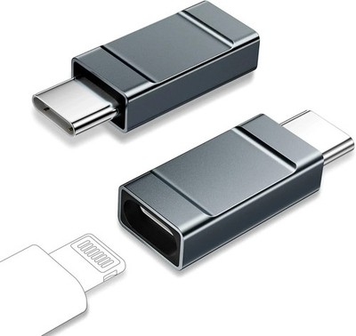 2 Pack Lightning to USBC Adapter, Female to USB C Male Adapter for iPhone