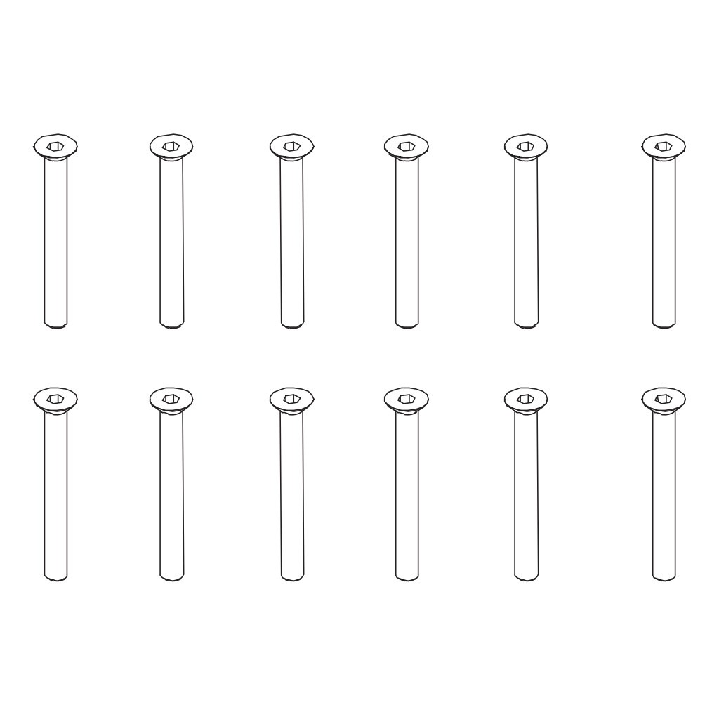 PD Racing Flat Head Hex ScrewHM3*30 6PCS