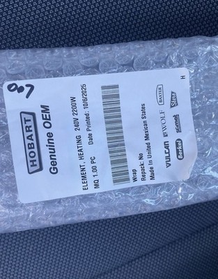 Baxter 01-1P2766-00001 Element, 240V, 2200W. New