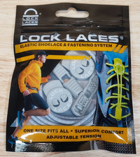 Lock Laces Elastic Shoelace  Fastening System Cool Gray No Tie Shoelaces