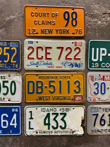 Vintage Basteln gemischt Zustand Dekorateur Flohmarkt Nummernschild Lot 50er bis 90er - Bild 3 von 4