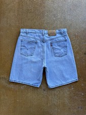 Vintage 90s Levis Light Wash 550 Baggy Loose Denim Shorts Orange Tab 36W