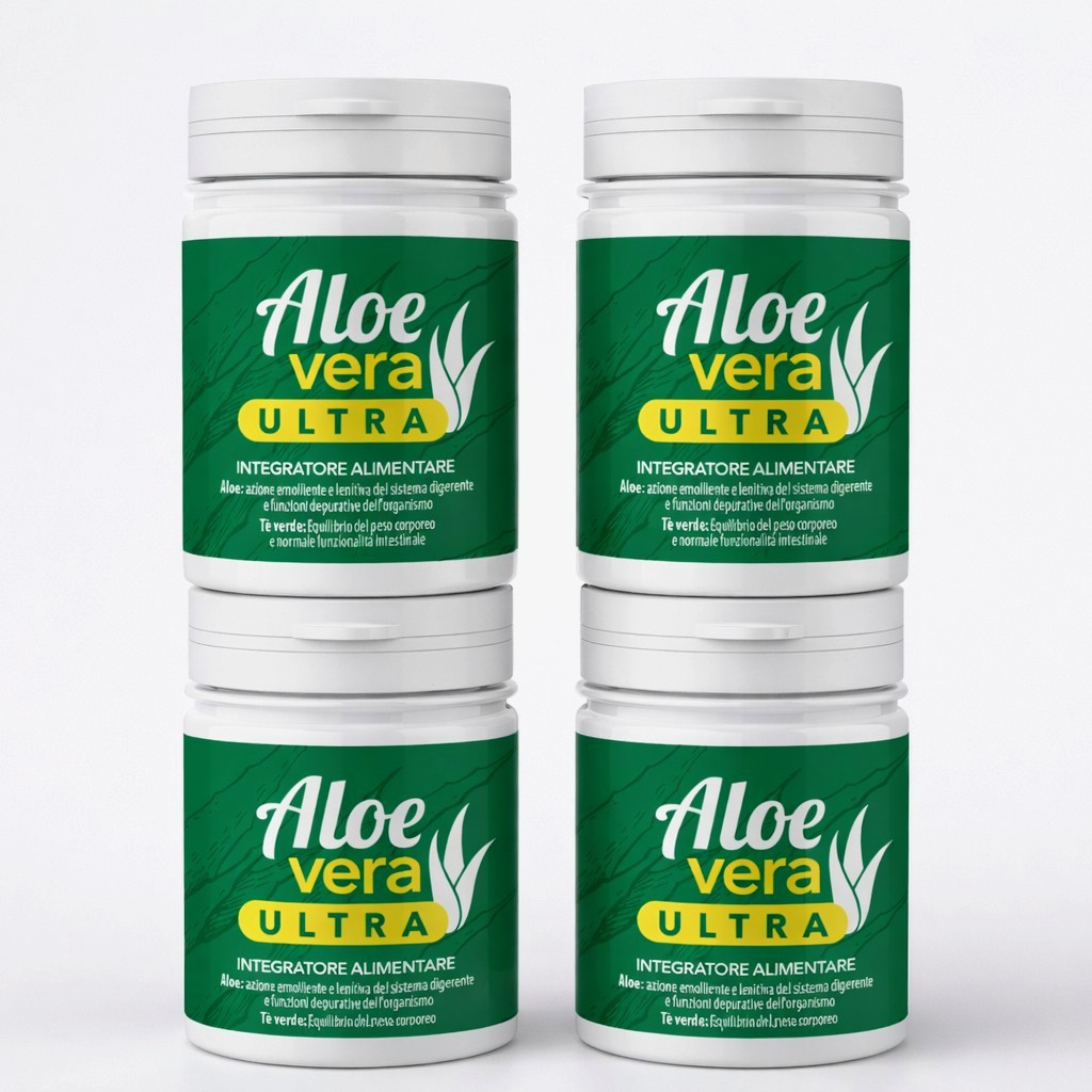 Aloe Vera Ultra 4x1 con Tè Verde - Integratore Detox Naturale 240 Capsule