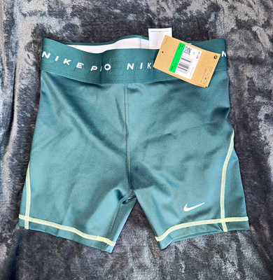 Nike Pro Women s Green Compression Shorts L 4'' Inseam Gym & Training