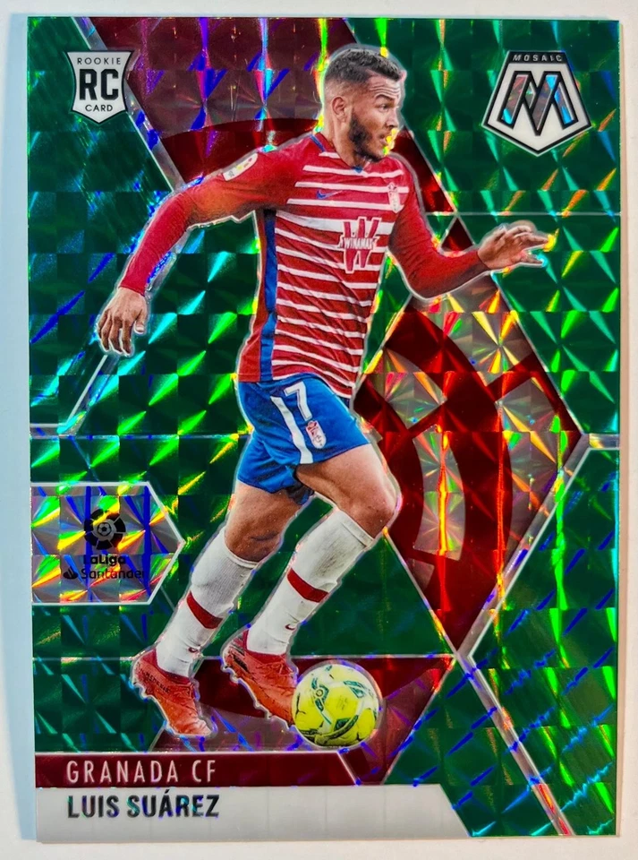 Luis Suarez RC Granada Colombia 2020-2021 Mosaic Green Prizm #5 Panini - Image 2 of 3