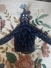 BAPE WGM Shark Full Zip Hoodie blue camo A Bathing Ape Size XL