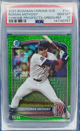 2025 Bowman Chrome Prospects Roman Anthony Green Mojo Psa 10 /99 Ssp