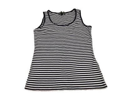 L-RL Lauren Active Ralph Lauren Size S Top Tank Striped White Sleeveless Stretch