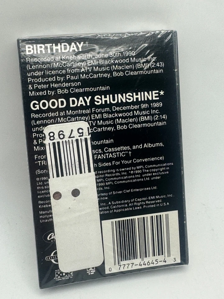 Paul McCartney -Birthday Cassette Single Tape 1990 SEALED NOS FREE US SHIP - Image 2 of 4