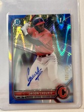 2022 Bowman Chrome Jaison Chourio #CPA-JCO Blue Raywave Auto /150 *Read*