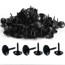 Piutouyar 200 Pcs Black Upholstery Tacks Antique Metal Thumb 11x13mm,
