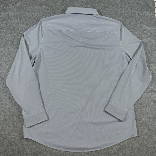 Rhone Commuter Shirt Mens 2XL Blue Stripe Slim Fit Italian Stretch Performance - Picture 7 of 9