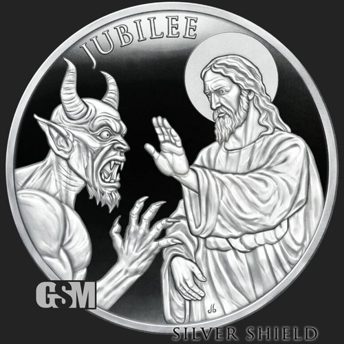 2025 - Jubilee - Jesus Christ - 1 oz .999 Fine Silver Shield MINIMINTAGE PRESALE - 第 1/4 張圖片