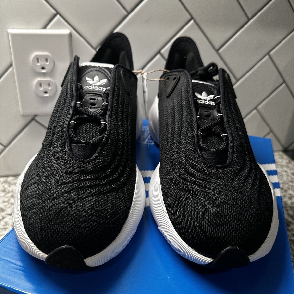 Adidas Originals ADIFOM SLTN Lifestyle Shoes Men Sz 9.5 HP6477 Boost Black/White Size 9.5 - Adidas Adifom SLTN Black White for sale online | eBay main image 4