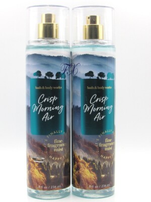 BATH & BODY WORKS CRISP MORNING AIR BODY MIST SPRAY 8 OZ (LOT OF 2 PCS)