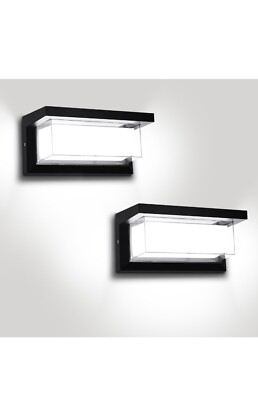 2x Porch Light Outdoor 18W 6000K Exterior Light Fixture Wall Mount 1800LM, IP65
