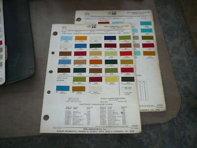 1975 Ford & Dodge Truck Ditzler Commercial Color Chip Paint Sample - Vintage
