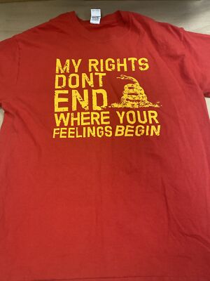 Red My Rights Don t End Where Your Feelings Begin T Shirt/Size L