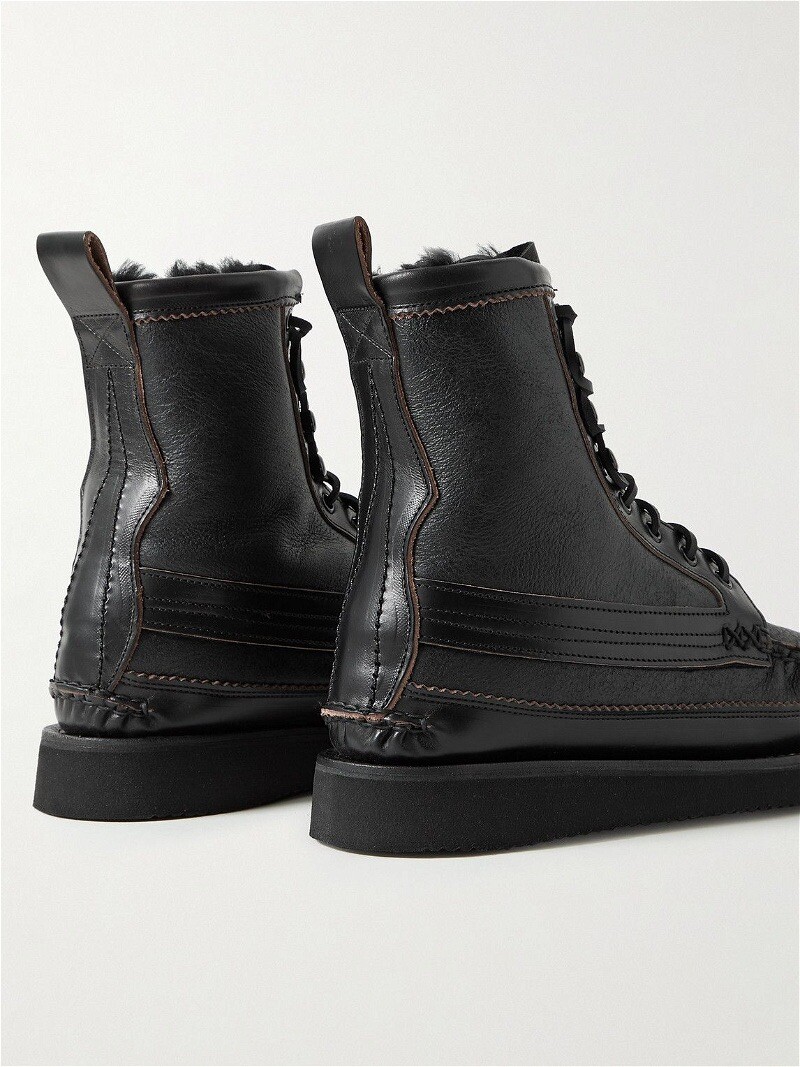 Yuketen Maine Guide Shearling-Lined Black Leather Boots 9E image 3