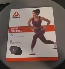 Reebok Core Sliding Discs - Dual Sided Workout Sliders for Carpet & Hardwood NEW