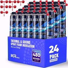 Spray Foam Insulation Can (24x25.4 oz. (720 g)) Expanding Foam Sealant