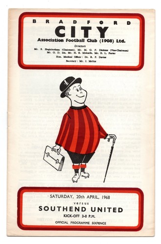 Bradford City v Southend United – Division 4 – 20/4/1968 - 第 1/1 張圖片