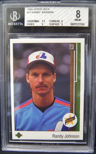 1989 UPPER DECK #25 RANDY JOHNSON BGS 8 3 9s ROOKIE EXPOS RC