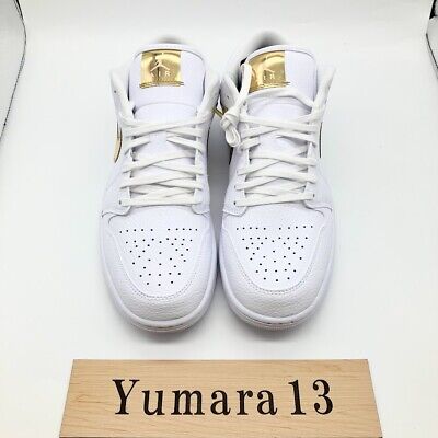 Nike WMNS Air Jordan 1 Low SE White Metallic Gold CZ4776-100 Nike WMNS Air Jordan 1 Low SE White Metallic Gold CZ4776-100
