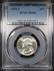 1943-S Washington Quarter graded MS66 by PCGS Gorgeous Gem Quality PQ+