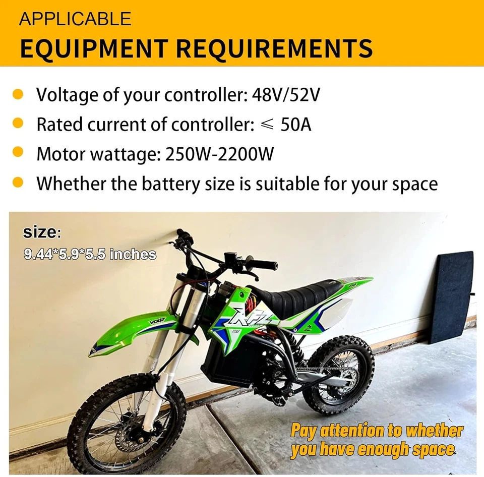 BtrPower Ebike 48V 30Ah LiFePO4 锂电池 适用于 1000W 电动自行车滑板车 — 第 4/4 张图片