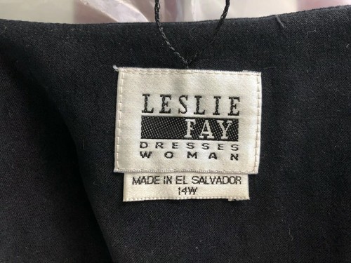 LESLIE FAY Women's Jacket Black Blazer Button Accents 100% Cotton Size 14 $75 - Picture 4 of 11