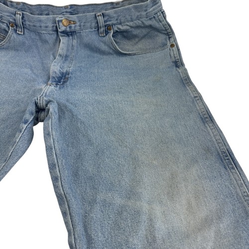 Wrangler Jeans Mens Tag Size 40X30 Straight Leg Blue Denim Actual 38X29 - Picture 7 of 13