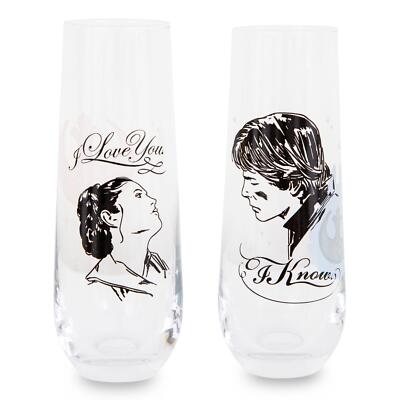 Star Wars Han and Leia ''I Love You, I Know'' Stemless Fluted Glassware | Set of 2
