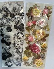 ANNA GRIFFIN NOS 2 Larger Size Sticker Packs ROSES 3D Flowers RARE