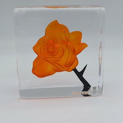 schöner Glas Briefbeschwerer / Paperweight Mats Jonasson Schweden h: 10,5cm  #2