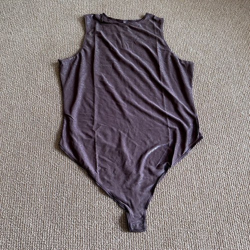 Skims Umber Shimmer Crew Neck Bodysuit, Size 3X NWT
