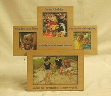 4 Photo Opening Collage Picture Photo Frame Grandchildren Table Top Home Decor
