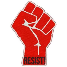 Red Resist Raised Protest Fist Patch, Civil Rights Activist Patches