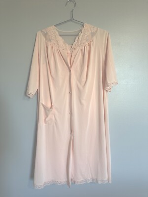 Shadowline Vtg Robe and Nightgown Set S/M Pink USA Glam Bridal Dressing Gown  | eBay