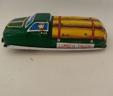 Nakamura Trademark 1950-60  s Tin Litho Toy Logging Lumber Truck Friction