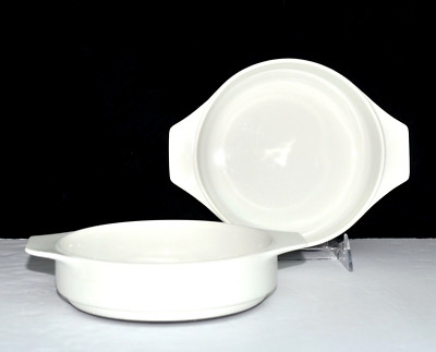 Thomas Flammfest * 2 OPEN CASSEROLE DISHES * White, 6 1/8'', Germany