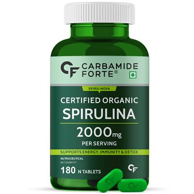 100% Bio Spirulina 180 Tabletten 2000 mgUnterstützt Energie, Immunität & Entg...