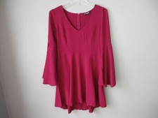 Express Red Dress Size 10 Angel Sleeves Flowy Bottom V Neck Women’s