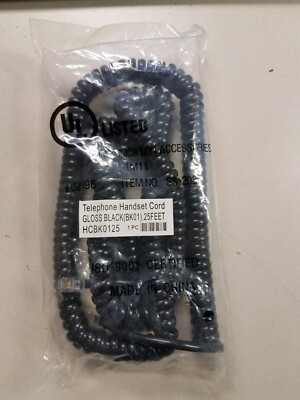 25 Foot Black Handset Curly Cord