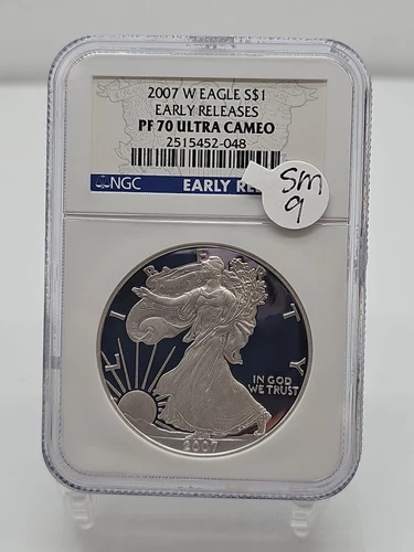 PF70 UCam 2007-W American Silver Eagle Early Releases NGC SM-9