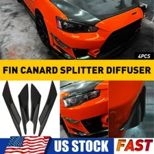 Glossy Black Car Bumper Fin Canard Splitter Diffuser Valence Spoiler Lip Styling