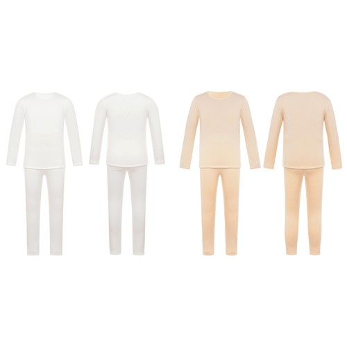 Kids Girl's Pullover And Pantyhose Solid Color Top With Pants Performance Warm - Picture 4 of 26