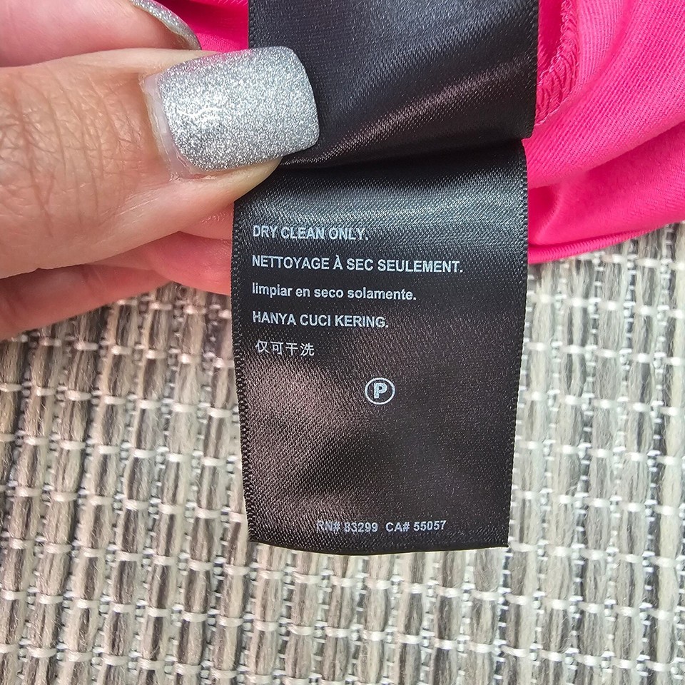 BEBE Dress Medium Caged Knit Bodycon Pink Club Gender Reveal Barbie