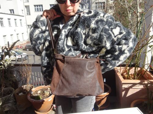 BIBA BARCELONA Dam Luxus Tragetasche Schultertasche Ziegenleder Braun Italy Neuw - Bild 9 von 17
